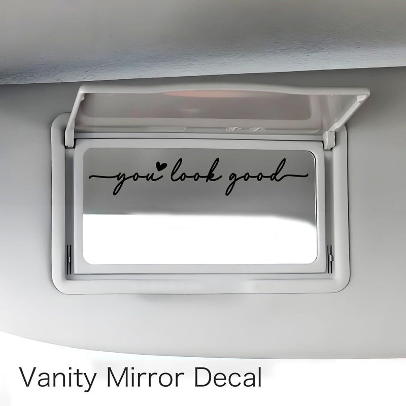 CYLDGNS 3 x Car Rear Mirror Vinyl Decal Stickers Water Bottle Decor Cute Laptop Sticker Aesthetic Tumbler Positive Affirmation Decal Car Rearview for Women Gift for Her (Black, You Look Good) - Image 4